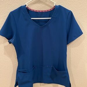 Royal blue scrub top. Size small. HeartSoul.